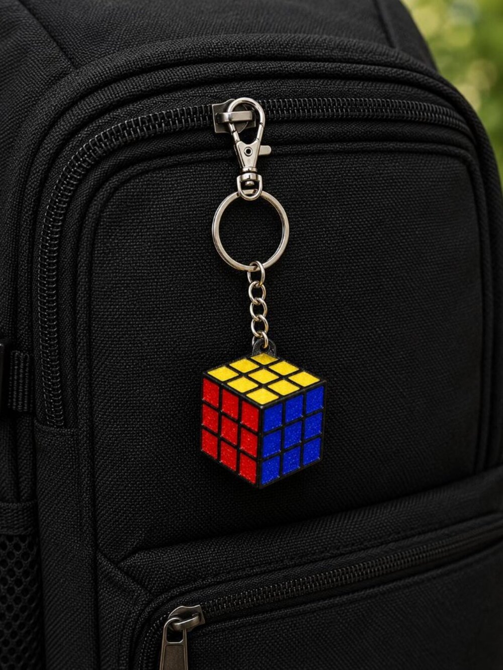 Puzzle Cube Keychain - Retro Multicolor